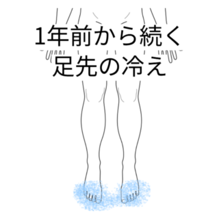 鍼灸の症例「1年前から感じる足先の冷え」（勝田駅）