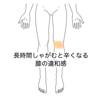 鍼灸の症例「長時間しゃがむと辛くなる膝の違和感」（清澄白河）
