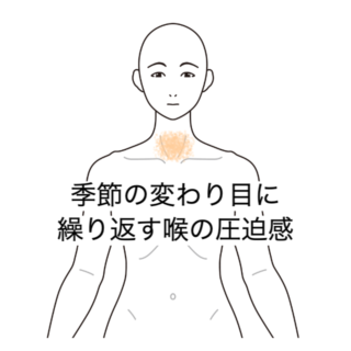 鍼灸症例｜季節の変わり目に繰り返す喉の圧迫感に対する施術例｜島根県出雲市｜山岡鍼灸院
